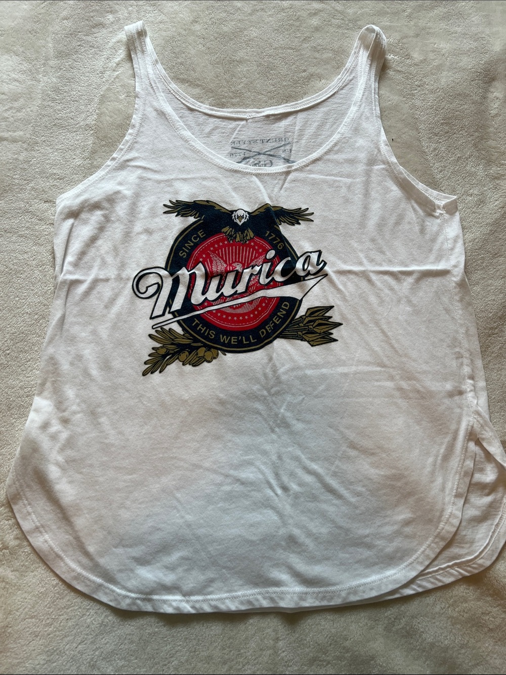 Grunt Style White 'Murica Graphic Tank Top - Women